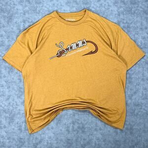 Simms yellow hook and line graphic casual outdoor tshirt mens XXL